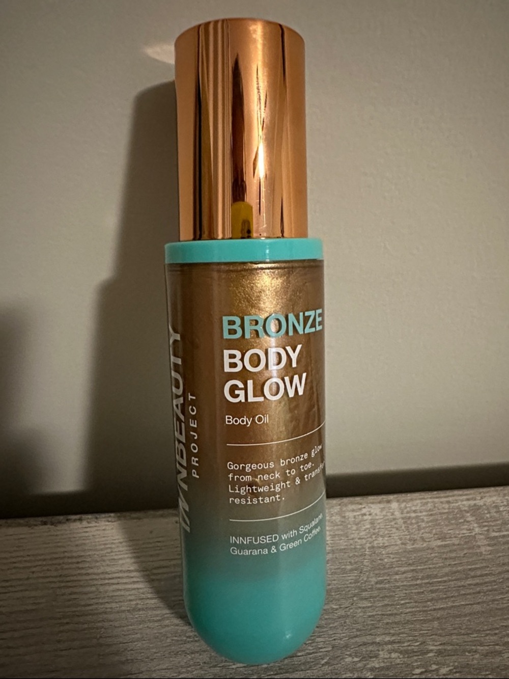 NWOT Bronze Body Glow Hydrating Body Oil — Teal & Bronze
